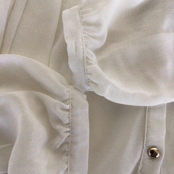 159 MA VINTAGE WHITE TIE NECK BLOUSE SMALL - Picture 6 of 10